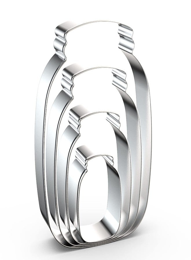 QAAQS Mason Jar Cookie Cutter Set - 5", 4", 3", 2" - 4 Piece Milk Bottle Cookie Cutters Shapes Biscuit Molds - Stainless Steel - Image 1